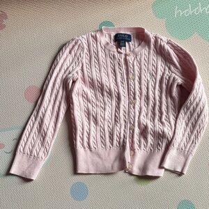 EUC Polo by Ralph Lauren Pink Cable Knit Sweater size 4/4T